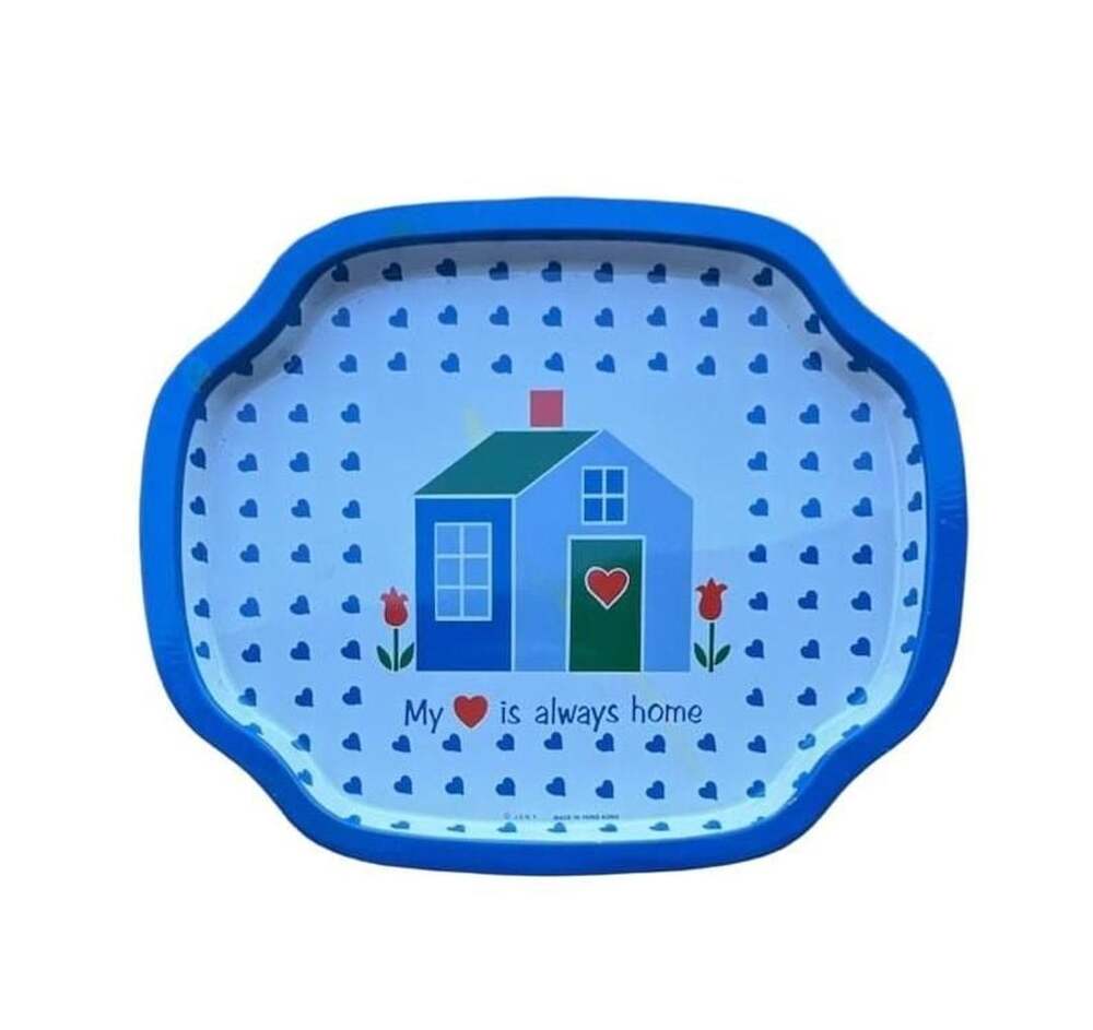 Vintage JSNY Metal Tin Snack Tray My Heart Is Always Home
